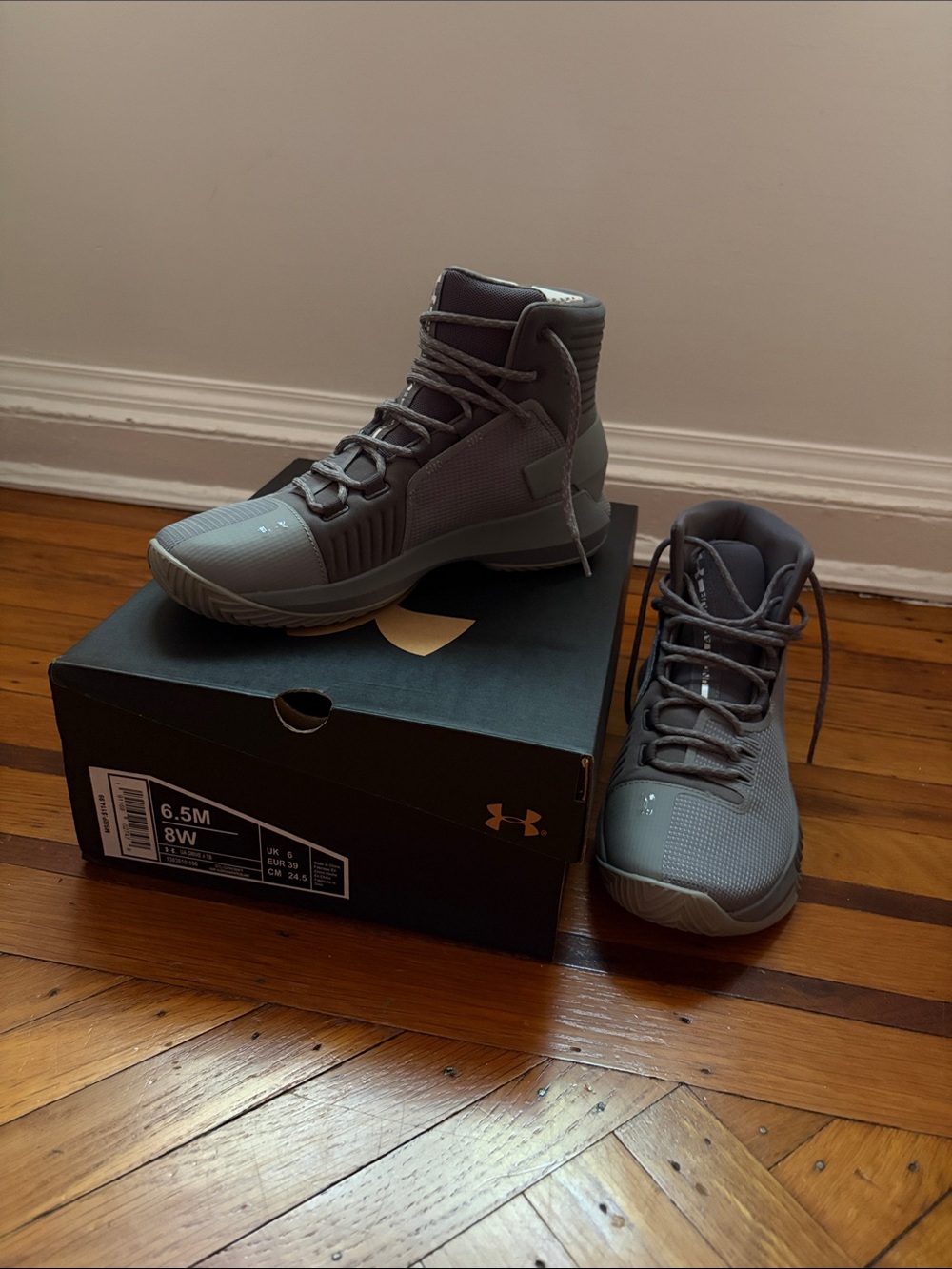Under Armour Drive 4 Gray High-Top Basketball Shoes Size 6.5 Men's